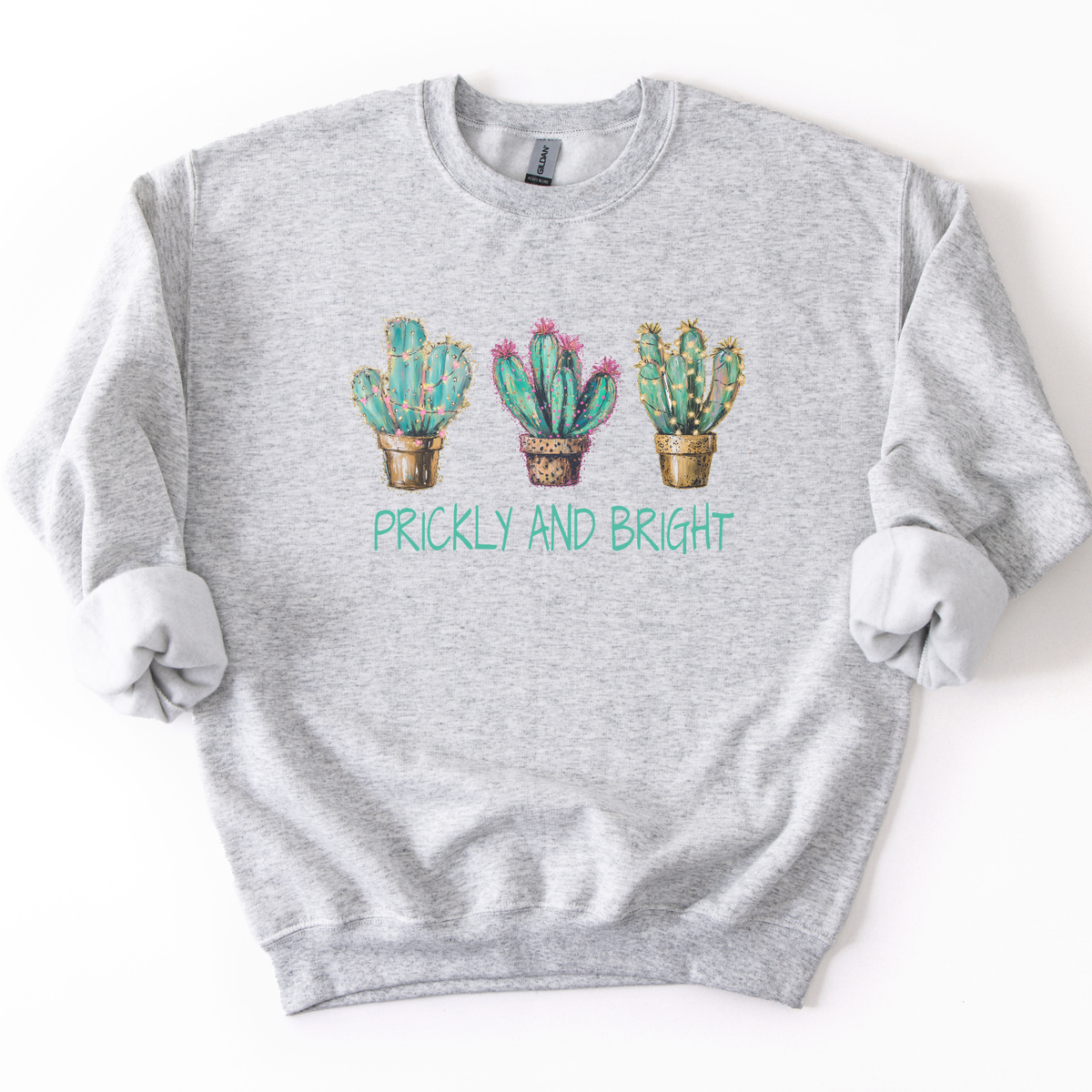 Prickly And Bright Christmas Cactus Graphic Sweatshirt