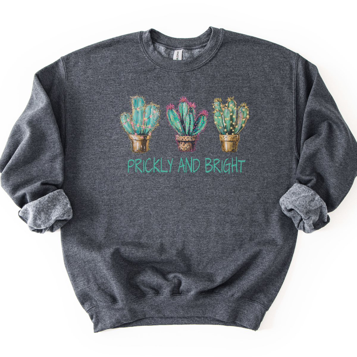 Prickly And Bright Christmas Cactus Graphic Sweatshirt