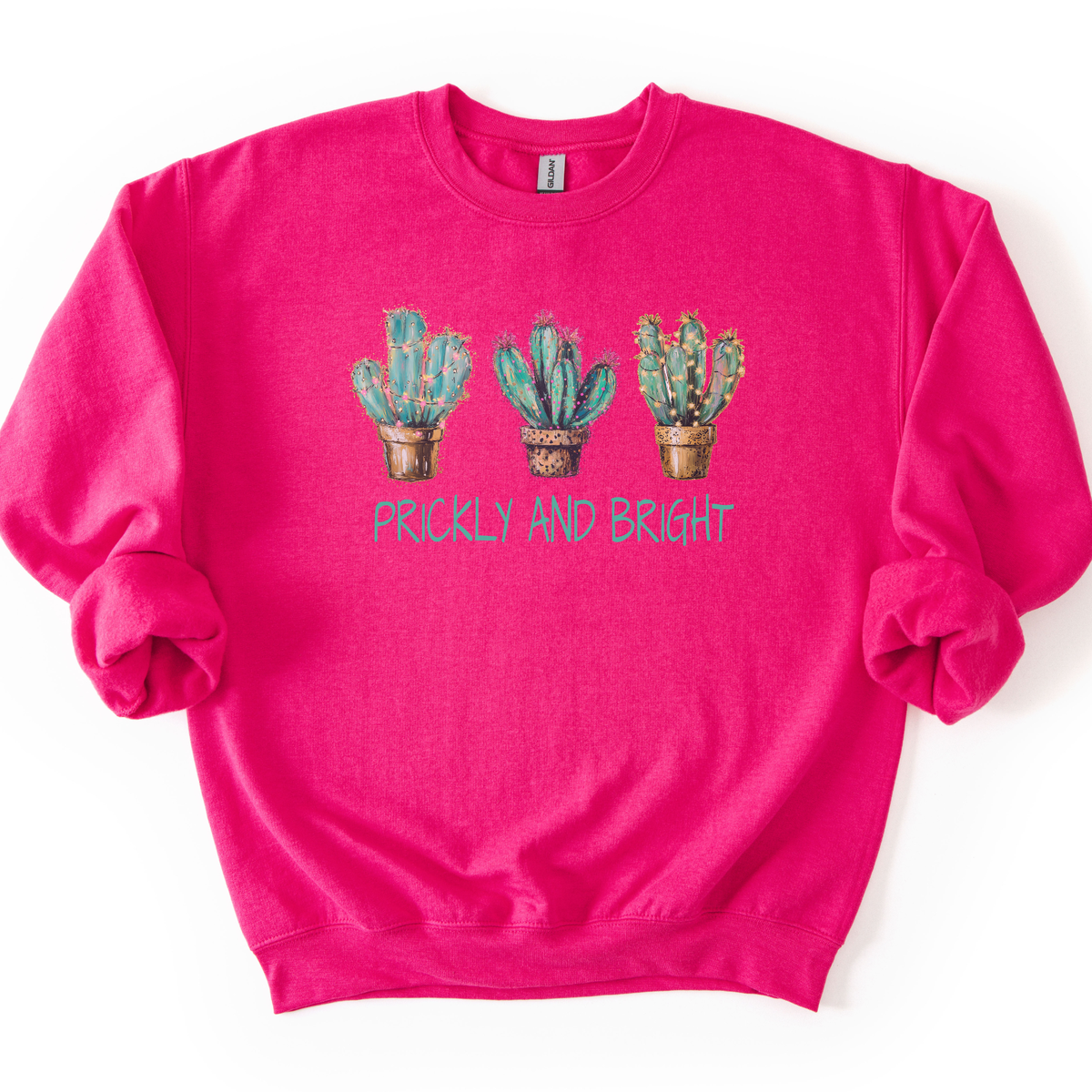 Prickly And Bright Christmas Cactus Graphic Sweatshirt