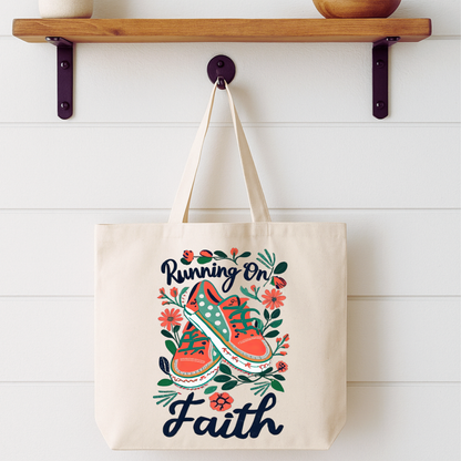 Running On Faith Tote Bag | Faithbased | ATTA TOOD®