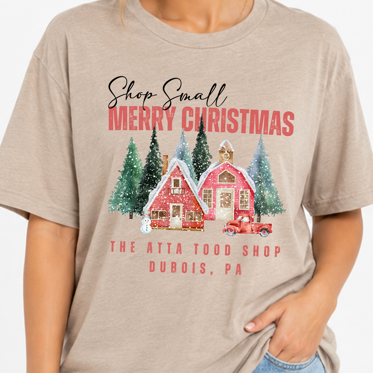 Shop Small Merry Christmas Business Custom T-Shirt