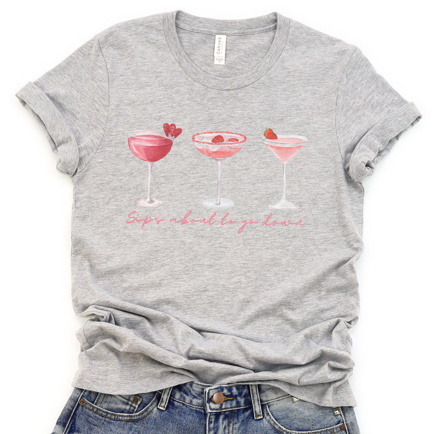 Valentine cocktails, women's graphic t-shirt, Martini glasses