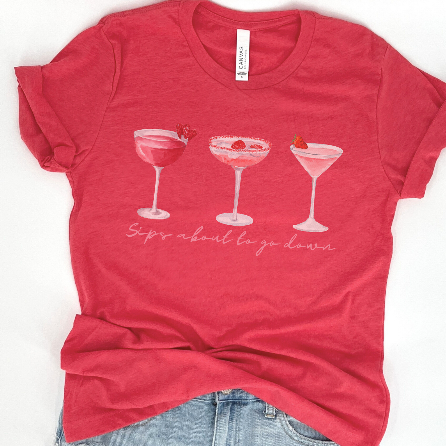 Valentine cocktails, women's graphic t-shirt, Martini glasses