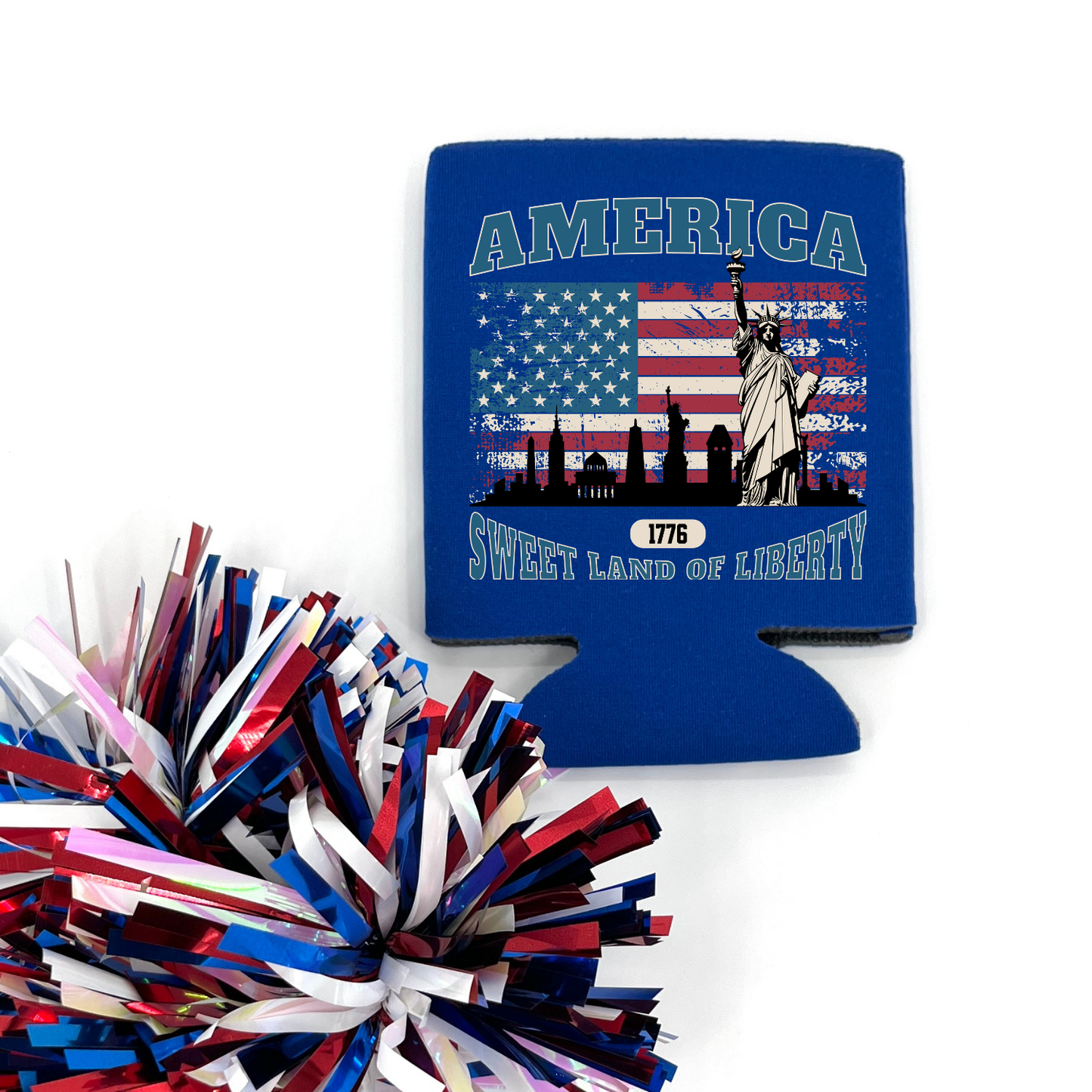 Sweet Land of Liberty Patriotic Can Cooler | July 4th