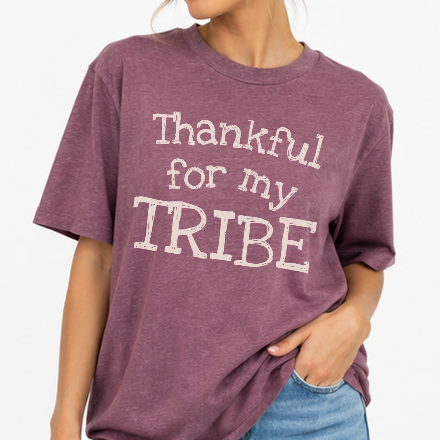 Thankful For My Tribe Friendsgiving Graphic T-Shirt