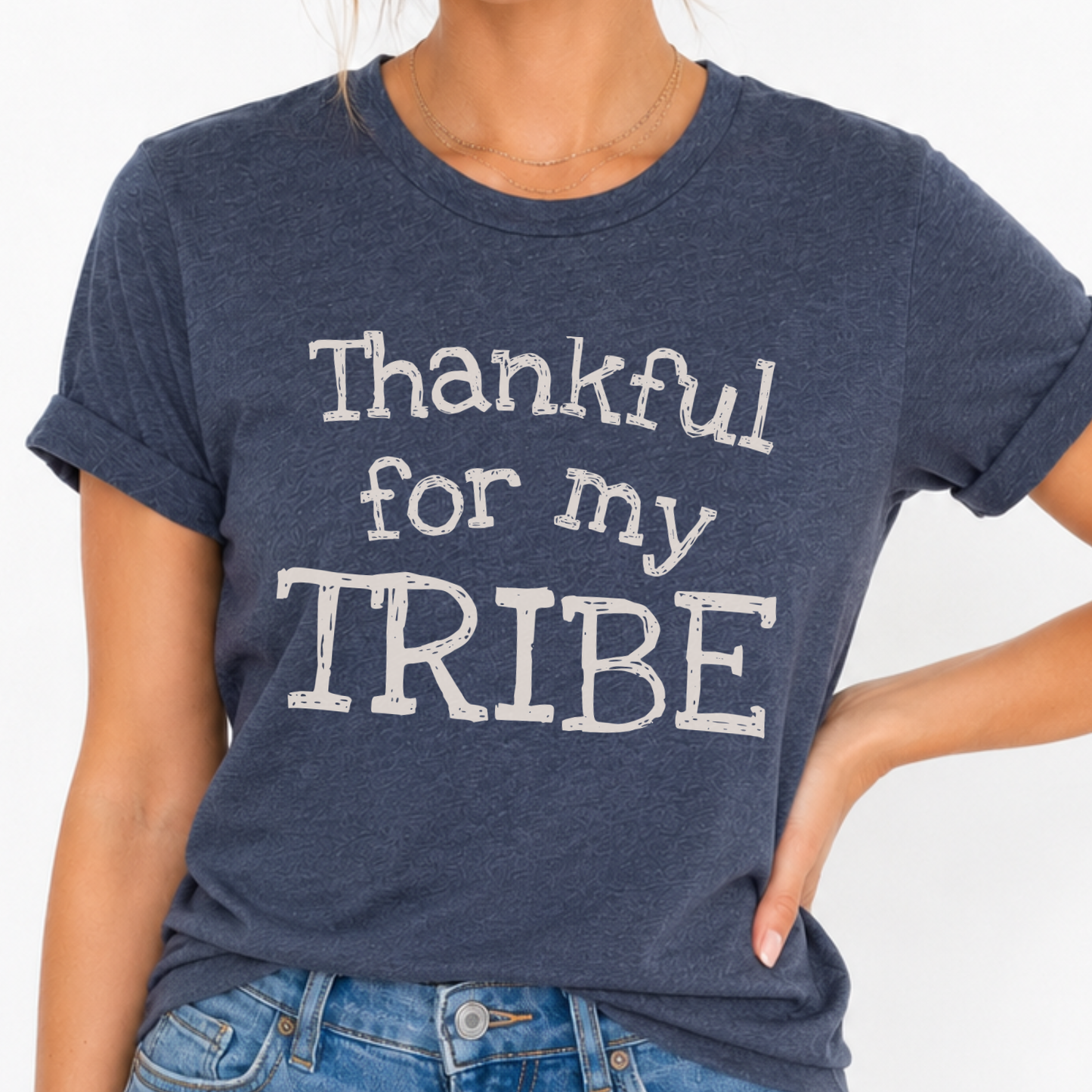 Thankful For My Tribe Friendsgiving Graphic T-Shirt