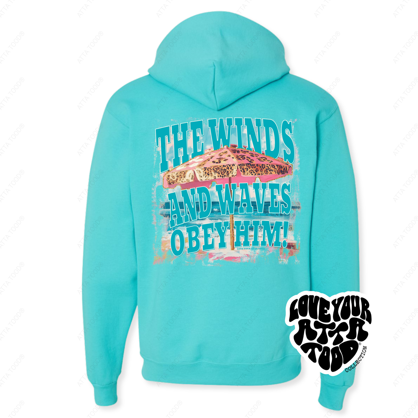 Beach Umbrella Christian Graphic Hoodie | Faith | Coastal