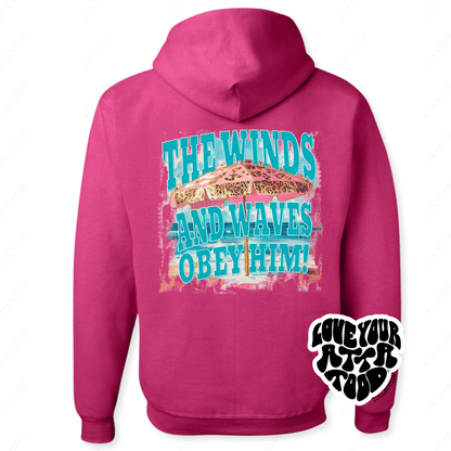 Beach Umbrella Christian Graphic Hoodie | Faith | Coastal