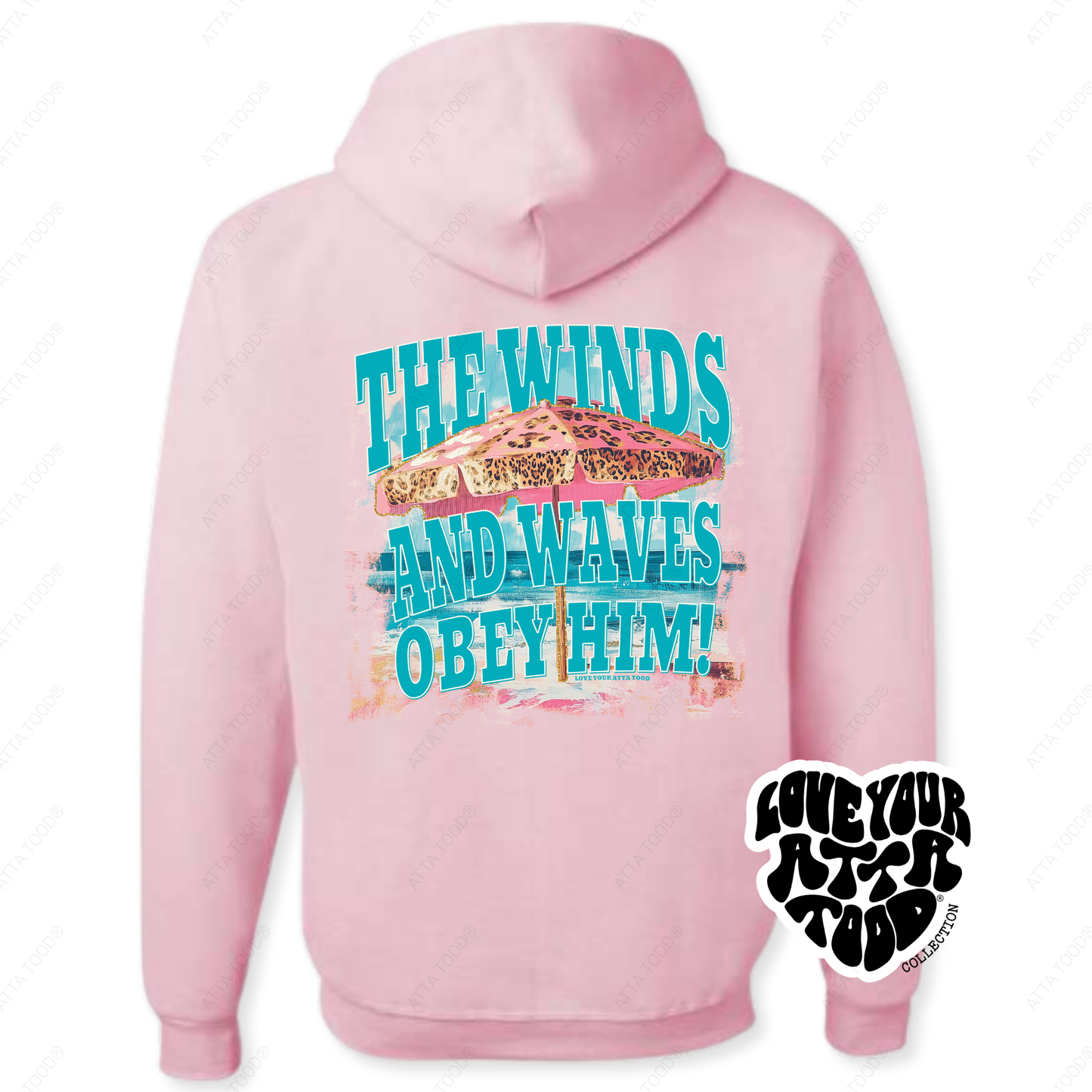 Beach Umbrella Christian Graphic Hoodie | Faith | Coastal