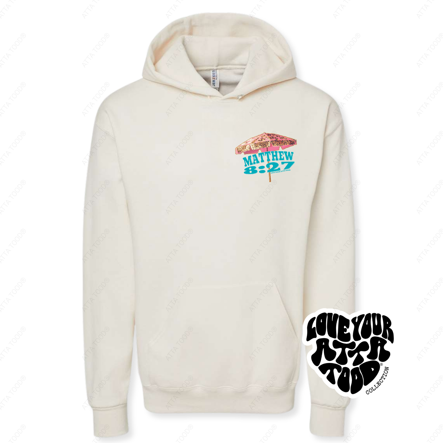 Beach Umbrella Christian Graphic Hoodie | Faith | Coastal