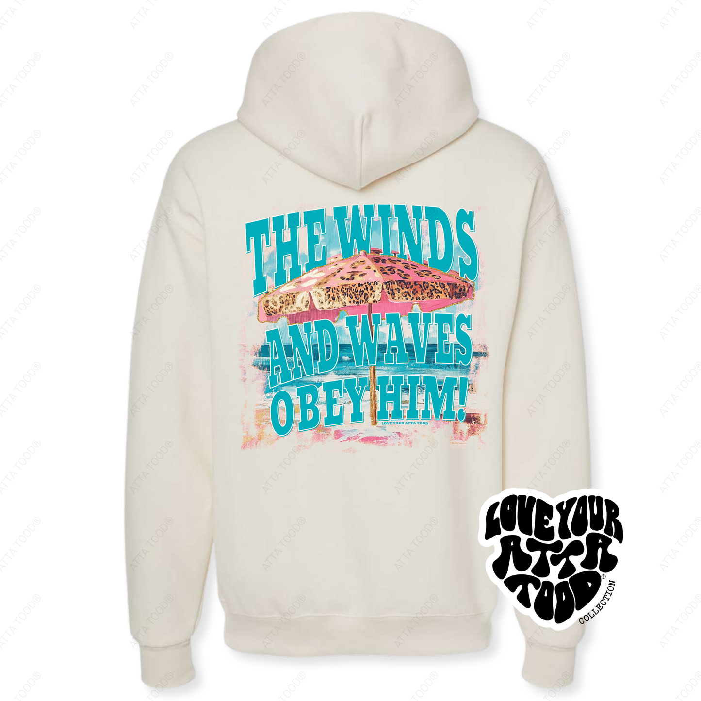 Beach Umbrella Christian Graphic Hoodie | Faith | Coastal