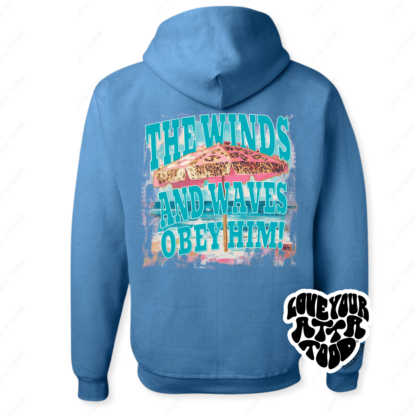 Beach Umbrella Christian Graphic Hoodie | Faith | Coastal