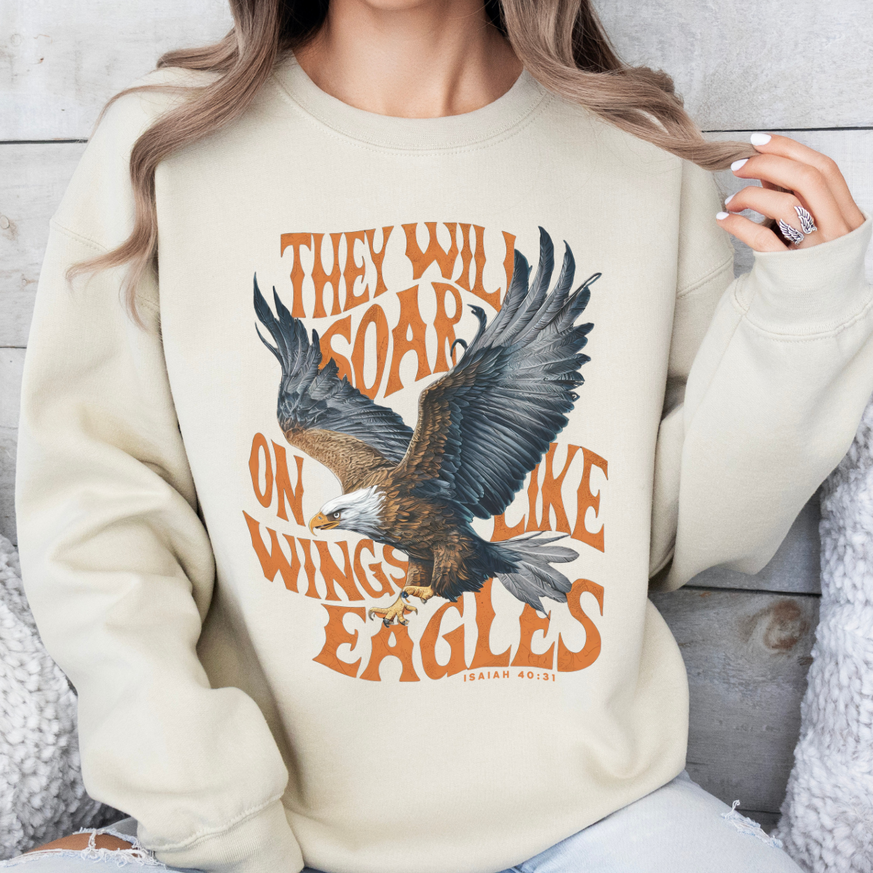 They Will Soar Like An Eagle Christian Graphic Sweatshirt | ATTA TOOD®