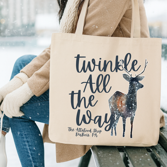 Custom Christmas reindeer tote |Shopping book bag