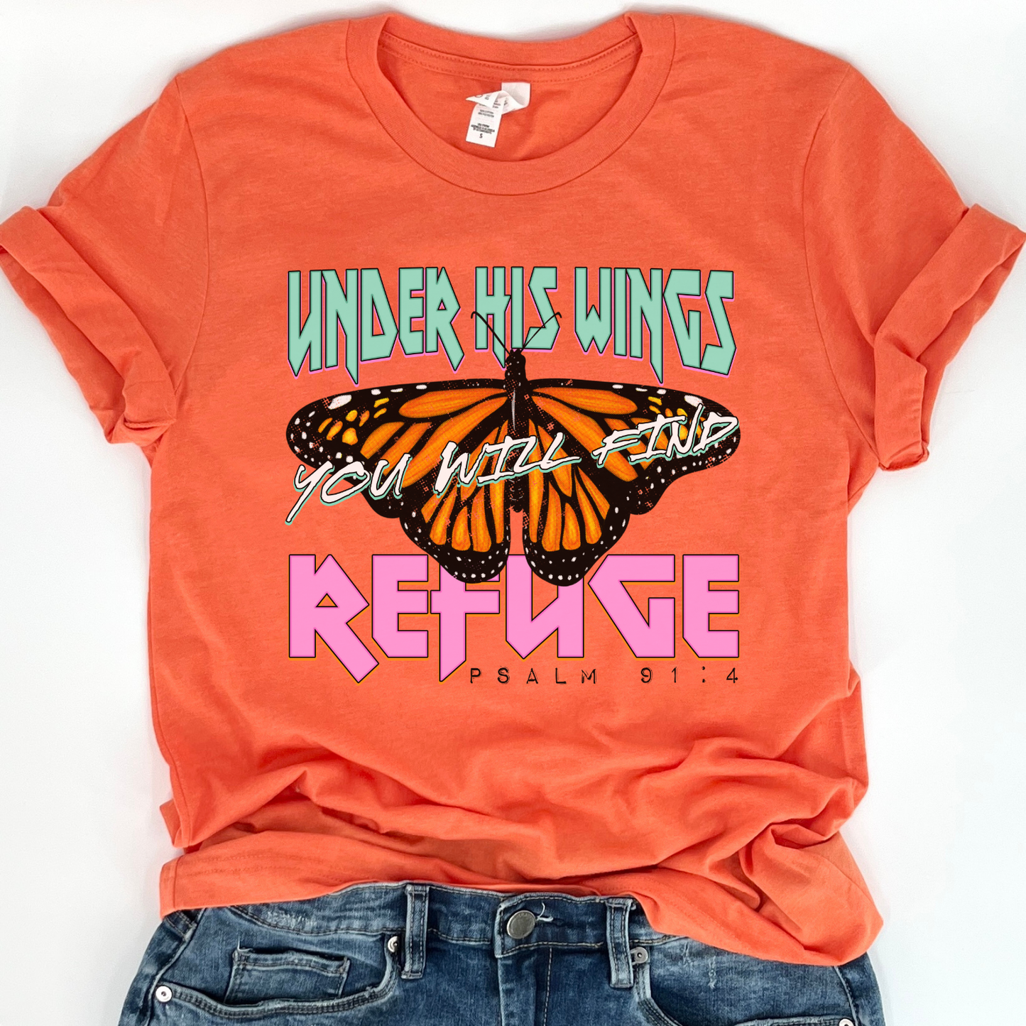 Butterfly Psalm 91:4 Faith Graphic Tee | Spring 2026