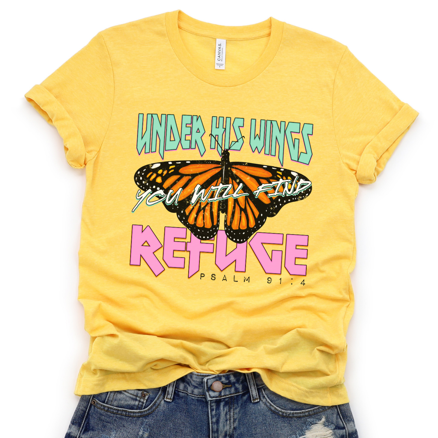 Butterfly Psalm 91:4 Faith Graphic Tee | Spring 2026