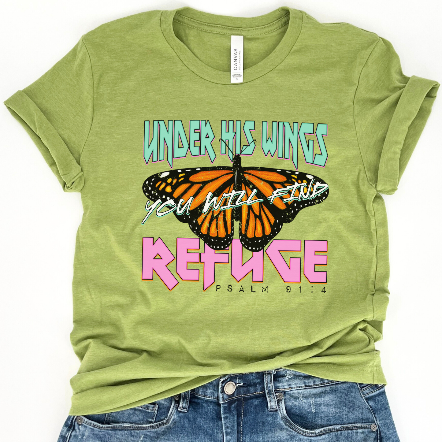 Butterfly Psalm 91:4 Faith Graphic Tee | Spring 2026