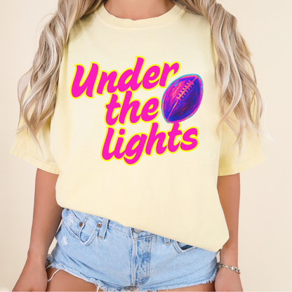 Under The Lights Neon Football Unisex Graphic T-Shirt | ATTA TOOD®