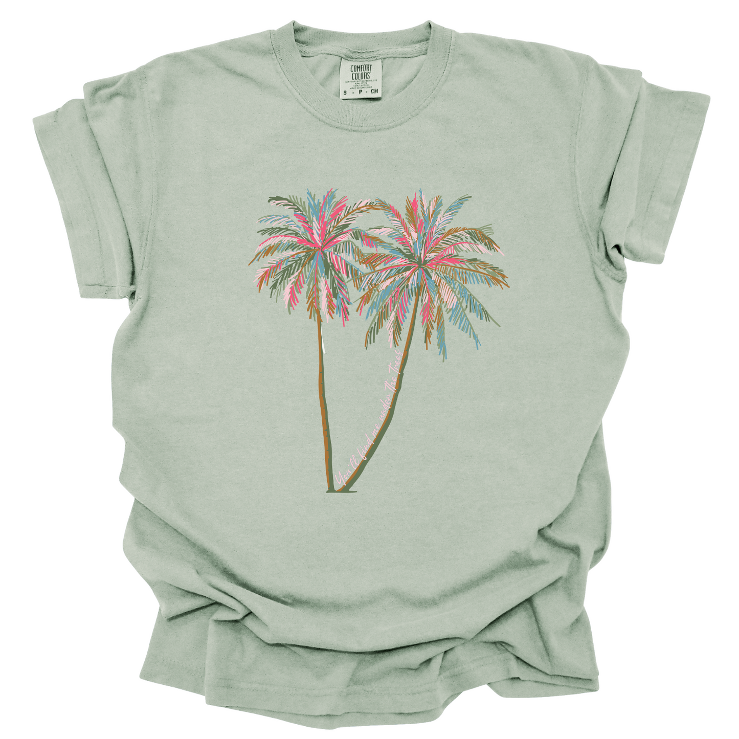 Palm trees summer graphic t-shirt, Tropical Vacation tee, Beach top