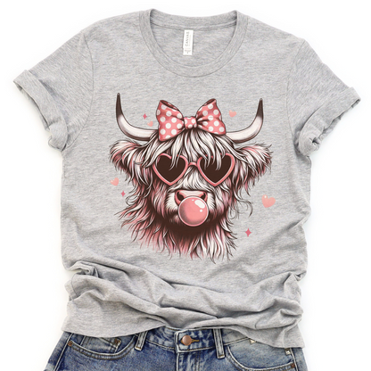 Highlands cow Valentine's Day graphic t-shirt