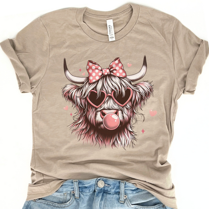 Highlands cow Valentine's Day graphic t-shirt