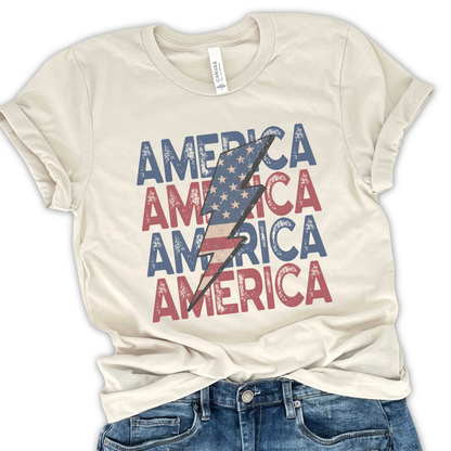Vintage America unisex graphic t-shirt, Fourth of July Holiday