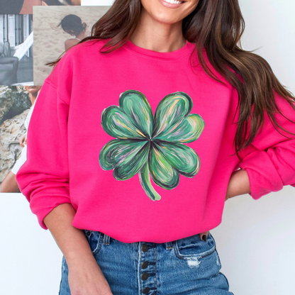 St Patrick's Day colorful four leaf clover sweatshirt