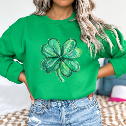 St Patrick's Day colorful four leaf clover sweatshirt