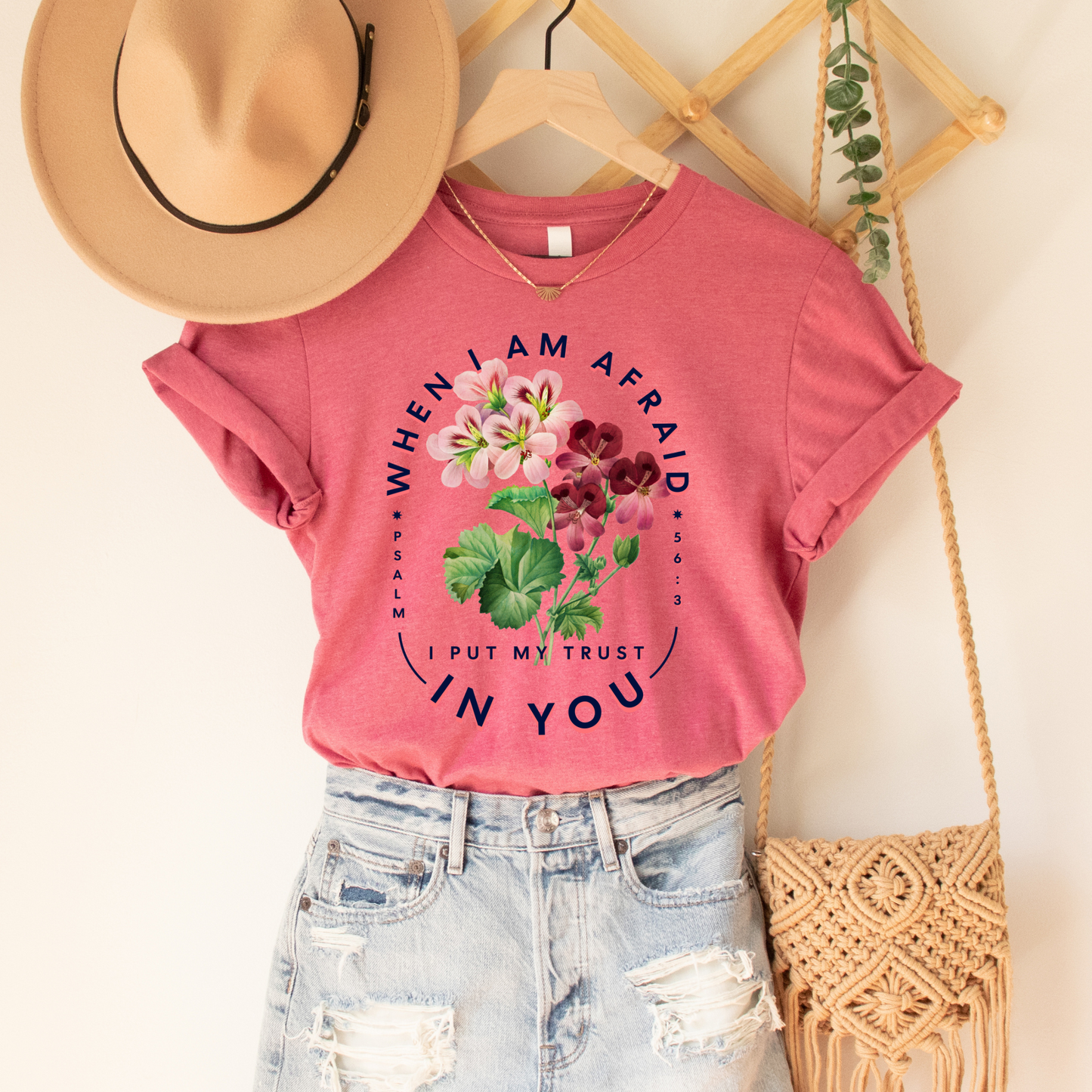 When I am afraid I put my trust in you tee - Additional colors