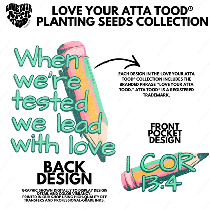 front and back picture of the graphic on the t-shirt
