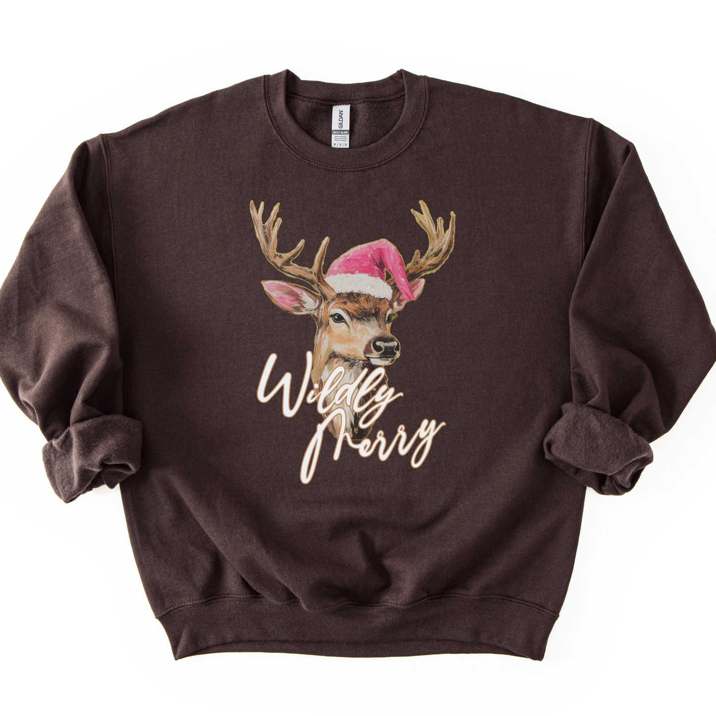 Wildly Merry Christmas Buck Graphic Sweatshirt