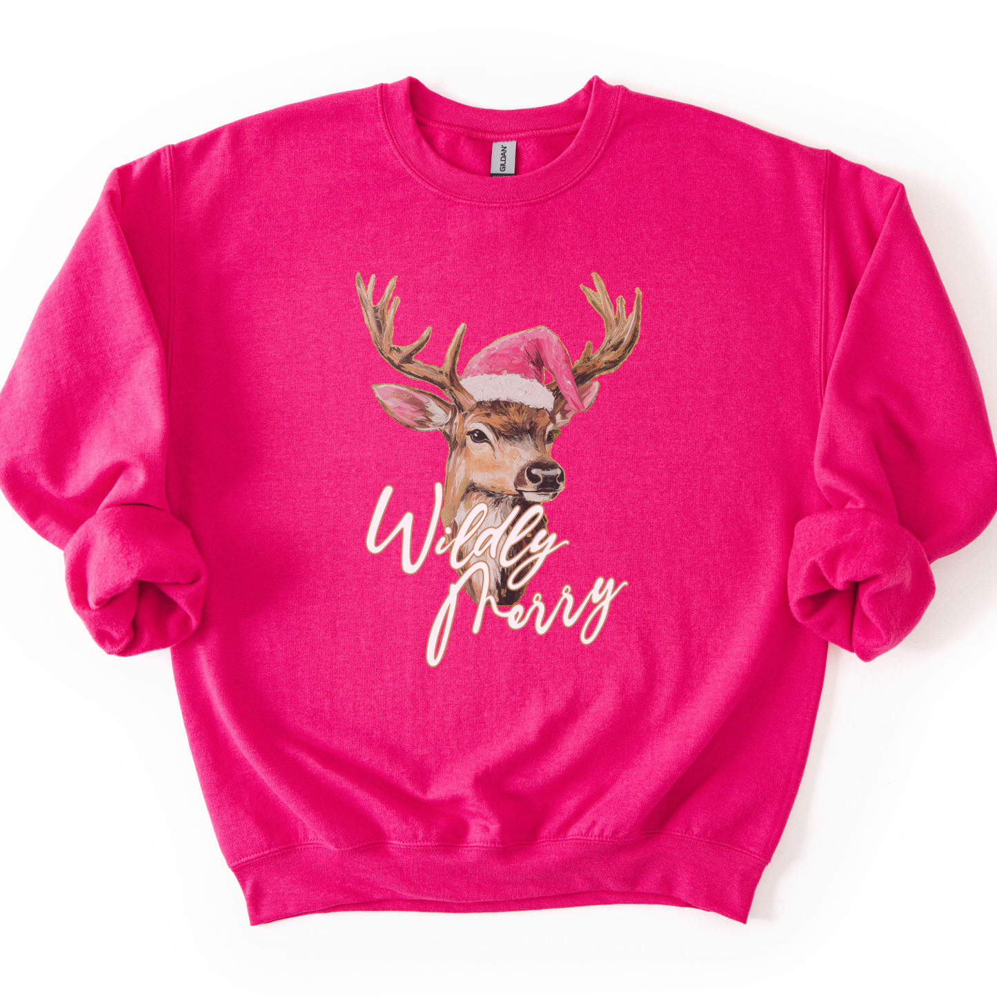 Wildly Merry Christmas Buck Graphic Sweatshirt