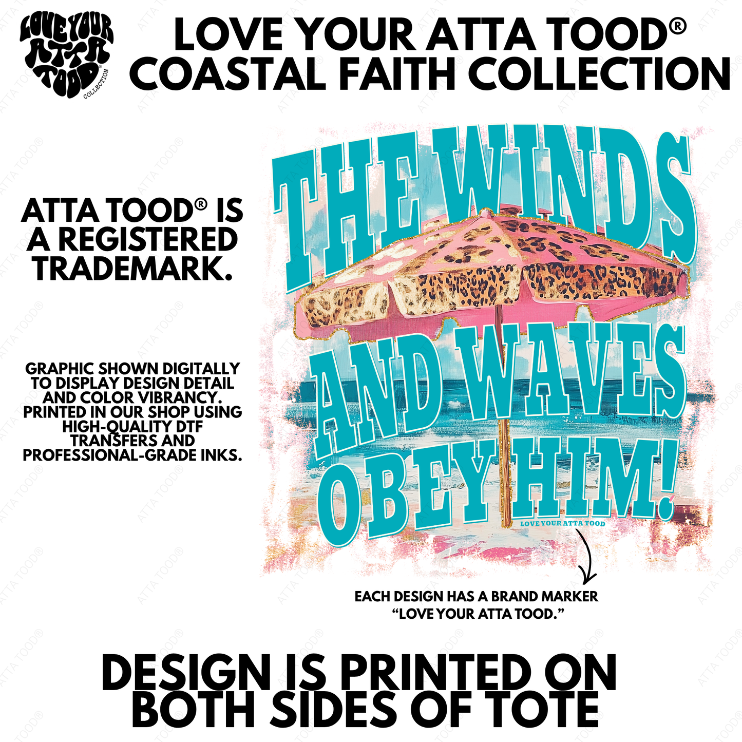 Matthew 8:27 Tropical Jumbo Faith Tote Bag | ATTA TOOD
